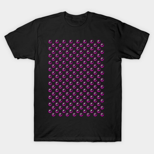 Yin Yang Design - Pink Color Pattern T-Shirt by The Black Panther